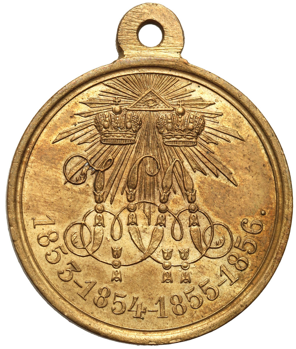 Rosja. Aleksander II. Medal za wojnę krymską 1853-1856, brąz - PIĘKNY